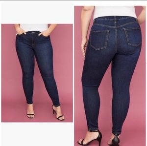 Lane Bryant Dark Wash Curvy Skinny Stretch Jeans